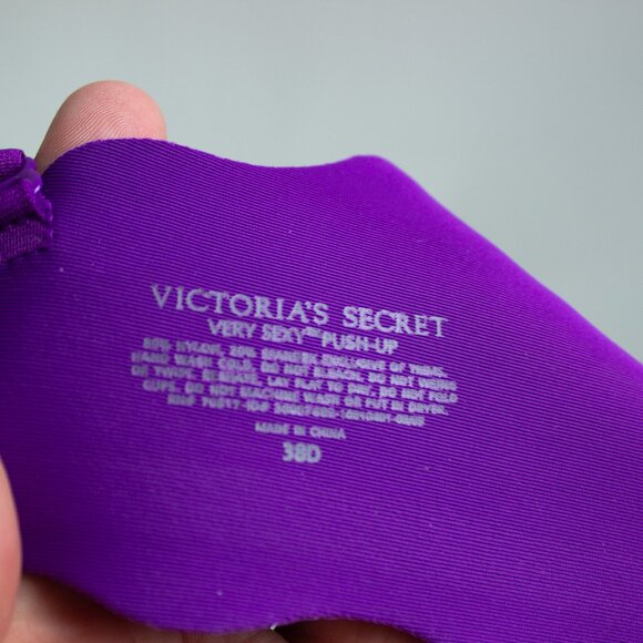 Victoria Secret Very Sexy Bra 38D Purple Star Rhinestone Studded - Picture 3 of 4